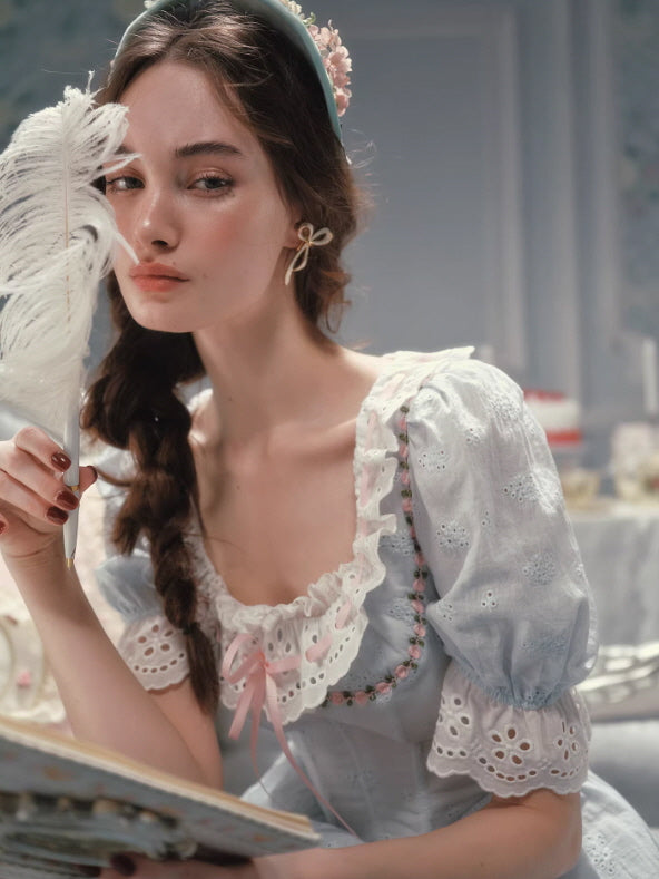 Pale Blue Reverie Lace Dress