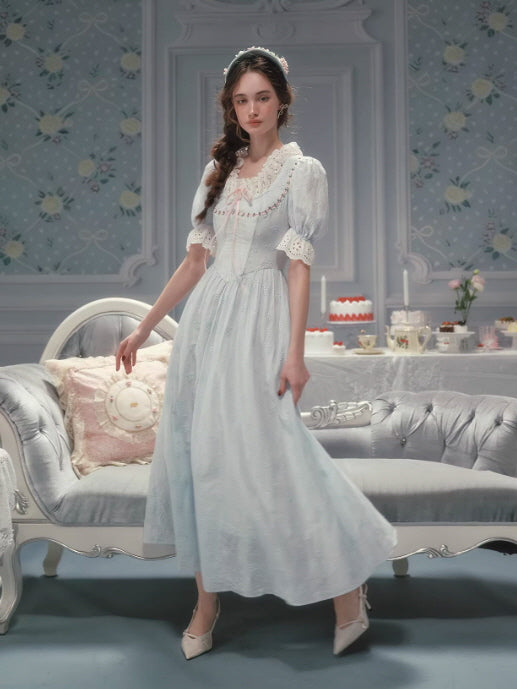 Pale Blue Reverie Lace Dress