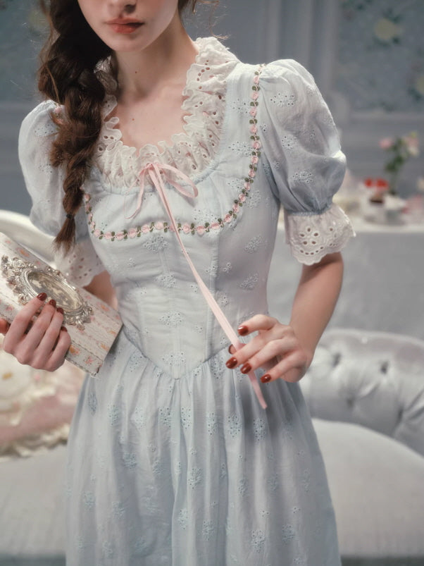 Pale Blue Reverie Lace Dress