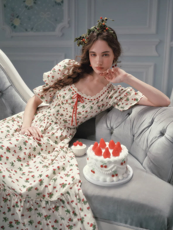 Strawberry Garden Ribbon Dress