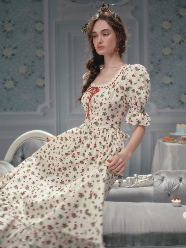 Strawberry Garden Ribbon Dress