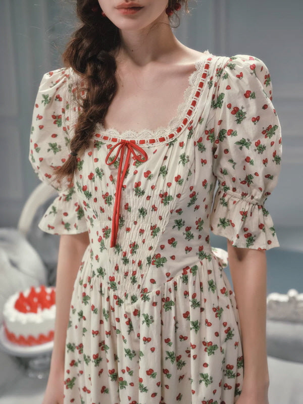 Strawberry Garden Ribbon Dress
