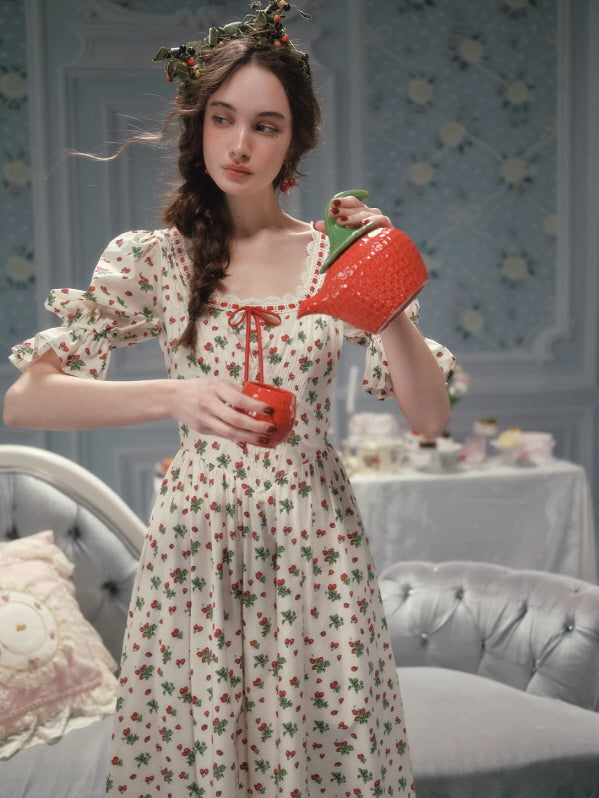 Strawberry Garden Ribbon Dress