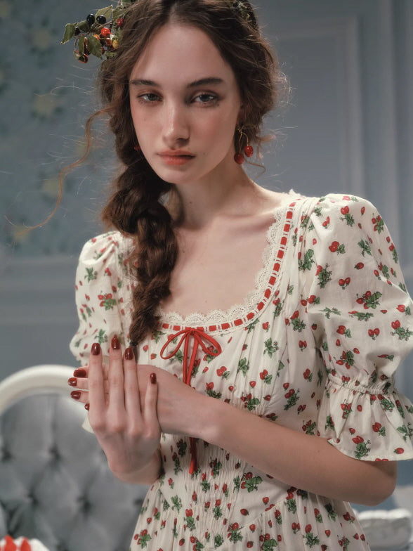 Strawberry Garden Ribbon Dress