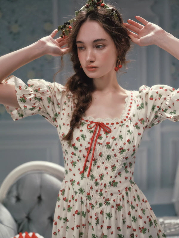 Strawberry Garden Ribbon Dress