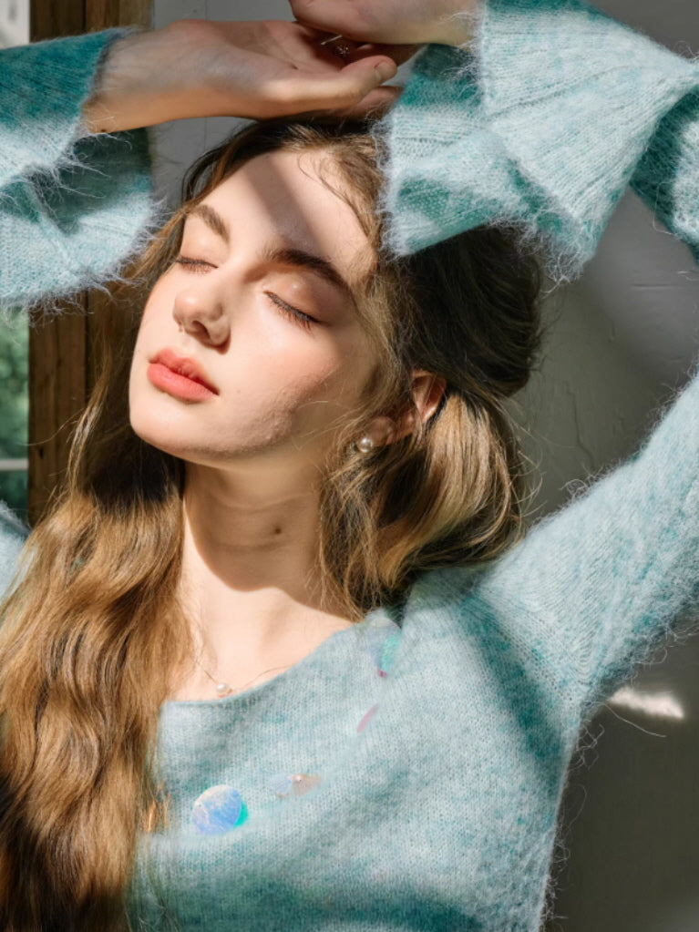 Willow Mist Knit Peplum Top & Skirt