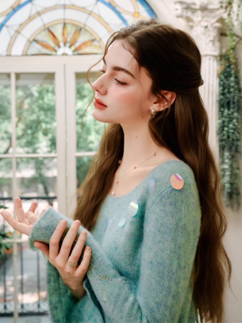 Willow Mist Knit Peplum Top & Skirt