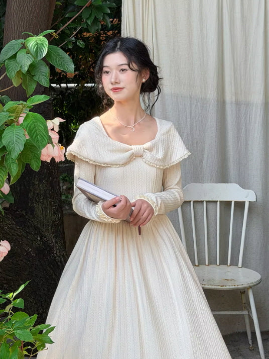 Ivory Letterlight Knit Dress