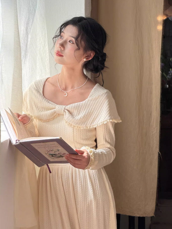 Ivory Letterlight Knit Dress