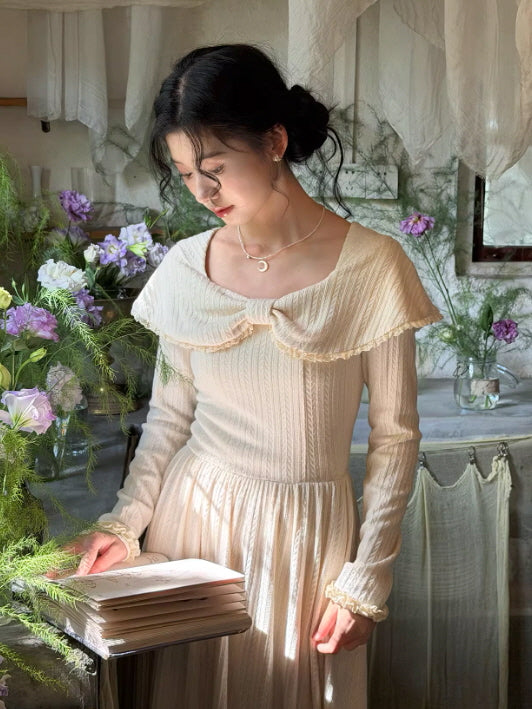 Ivory Letterlight Knit Dress