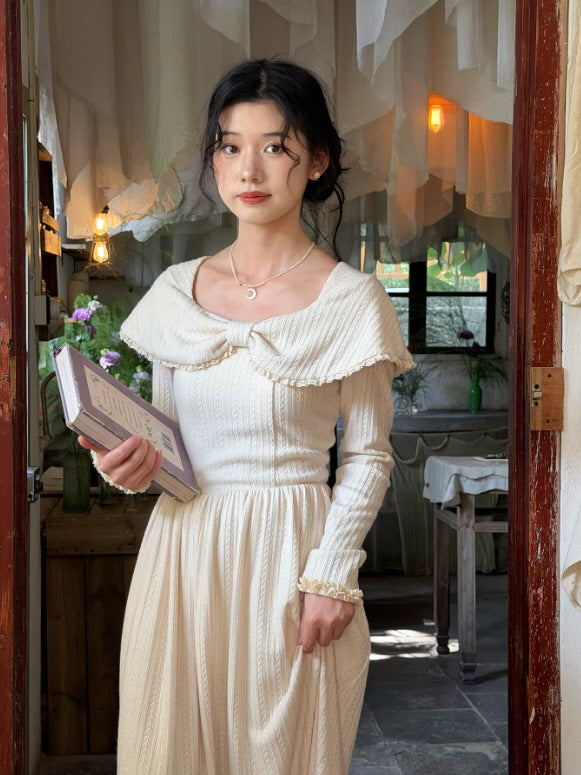 Ivory Letterlight Knit Dress