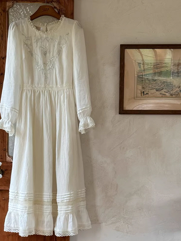 White Lily Heirloom Embroidery Dress