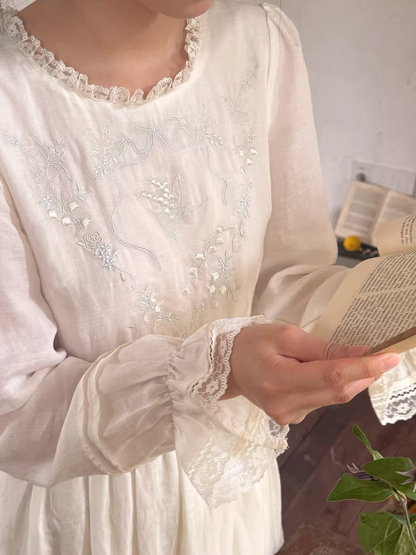 White Lily Heirloom Embroidery Dress