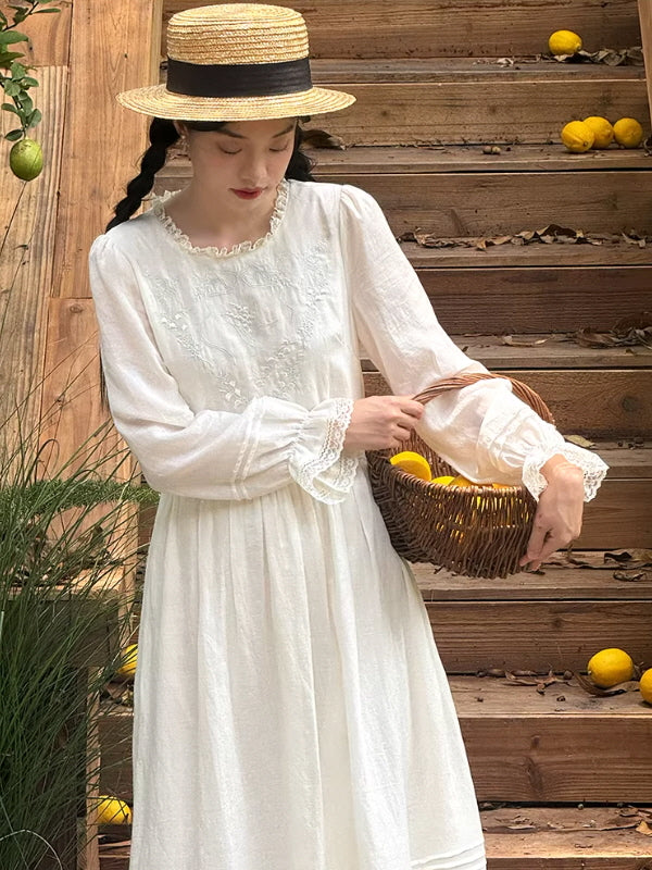 White Lily Heirloom Embroidery Dress