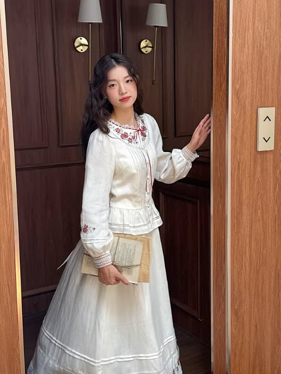 Rose Cross Heirloom Embroidery Blouse