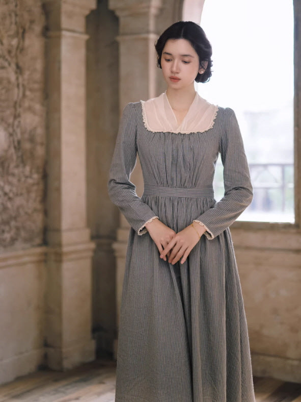 French Country Stripe Cotton Dress