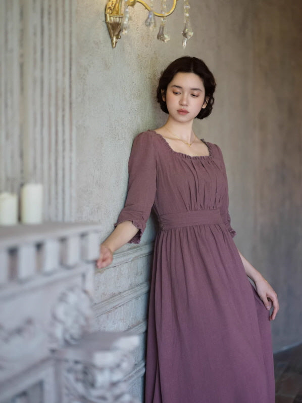French Countryside Square Neck Dress