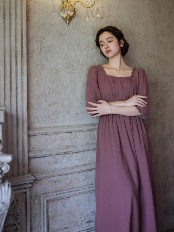 French Countryside Square Neck Dress