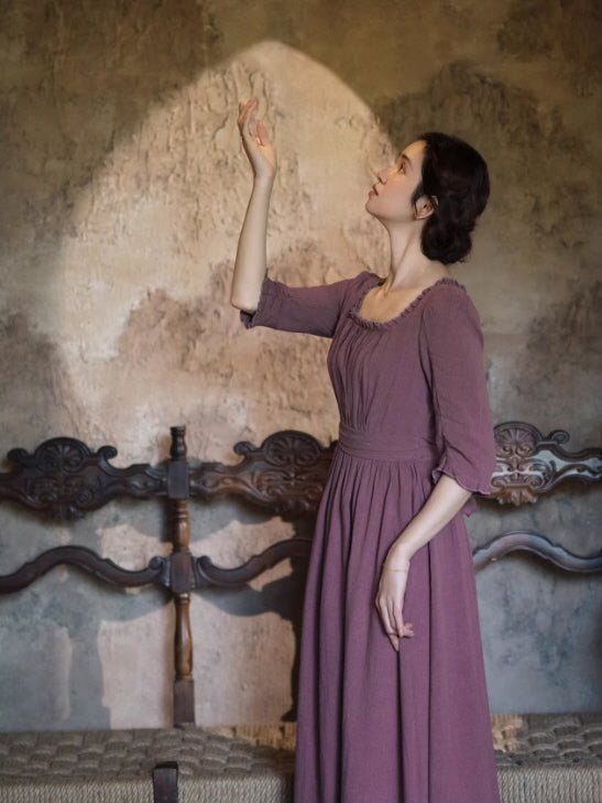 French Countryside Square Neck Dress