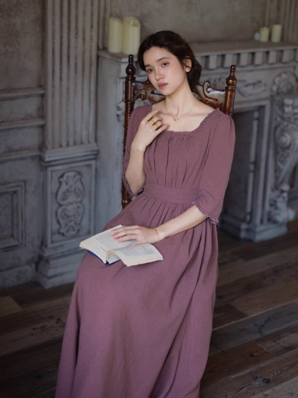 French Countryside Square Neck Dress