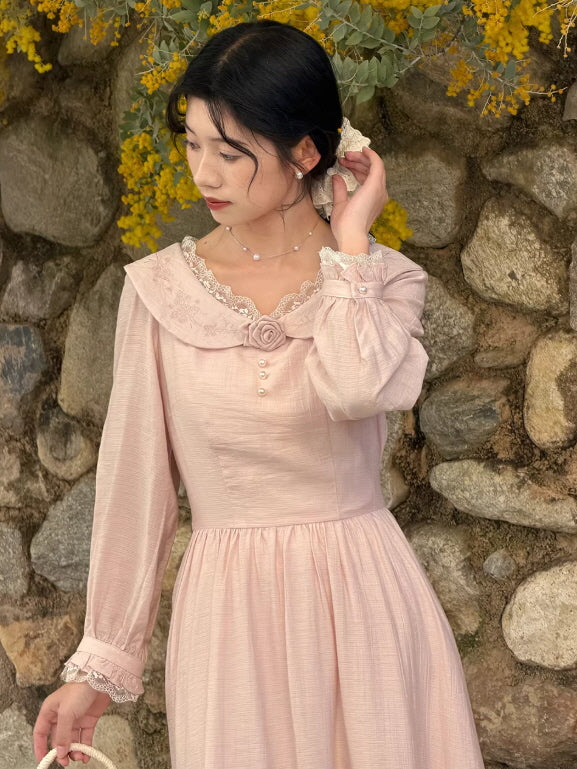 Vintage Embroidered Cottagecore Dress