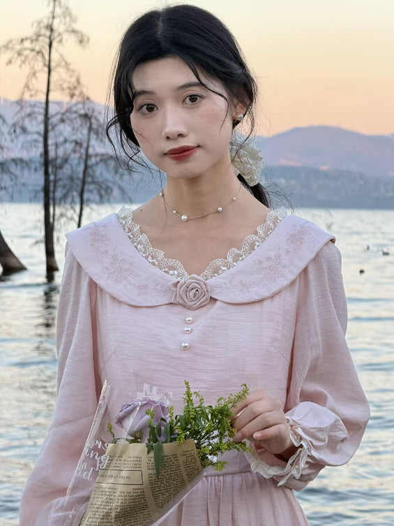 Vintage Embroidered Cottagecore Dress