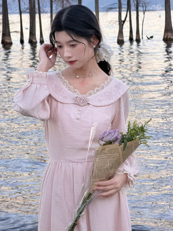 Vintage Embroidered Cottagecore Dress