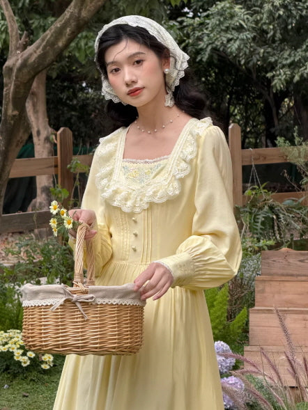 Buttercream Lace Prairie Cottagecore Dress
