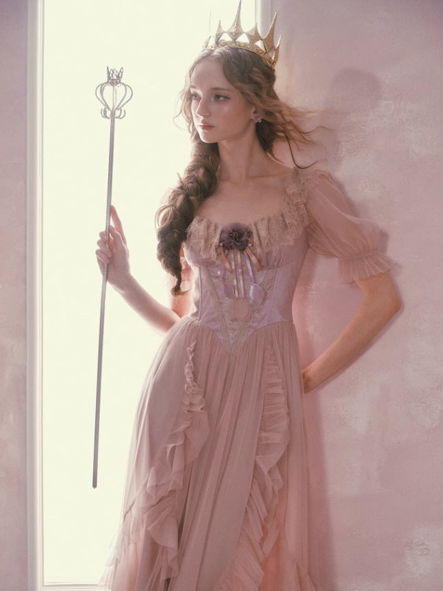 Blush Pink Lace Corset Fairycore Dress