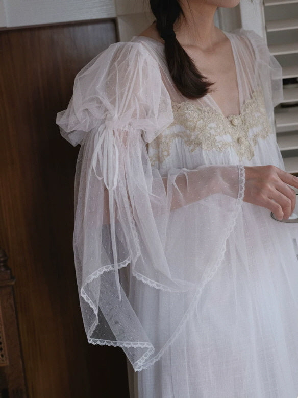 Celestial Whisper Lace Nightgown
