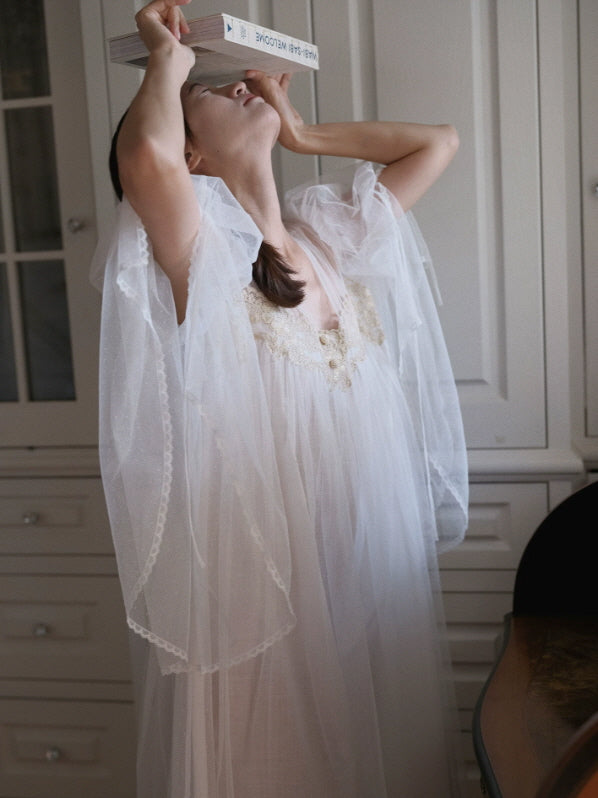 Celestial Whisper Lace Nightgown
