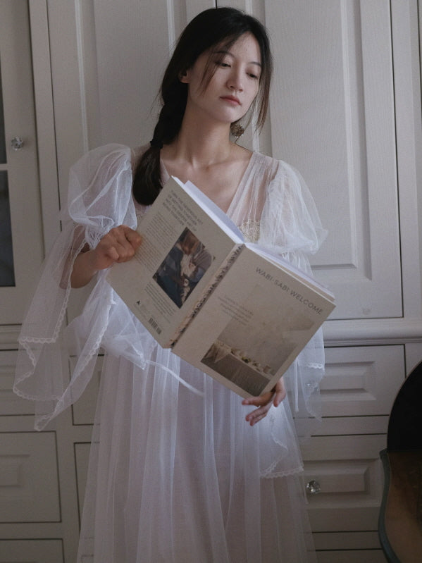 Celestial Whisper Lace Nightgown