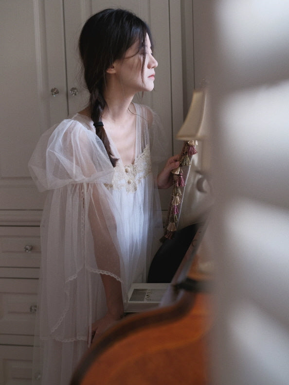 Celestial Whisper Lace Nightgown