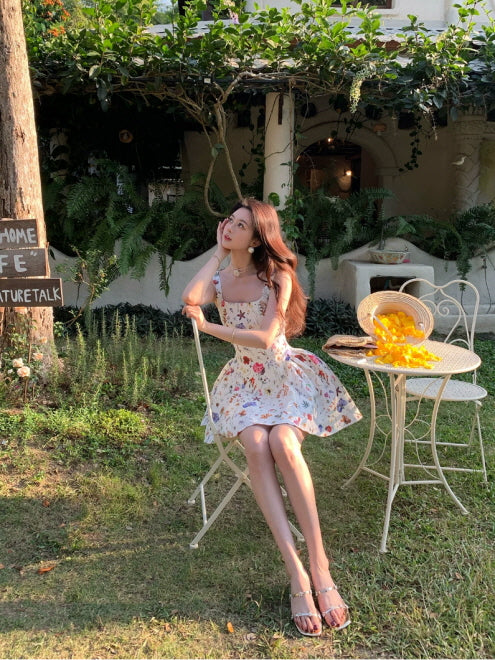 Enchanted Botanica Floral Fairycore Mini Dress