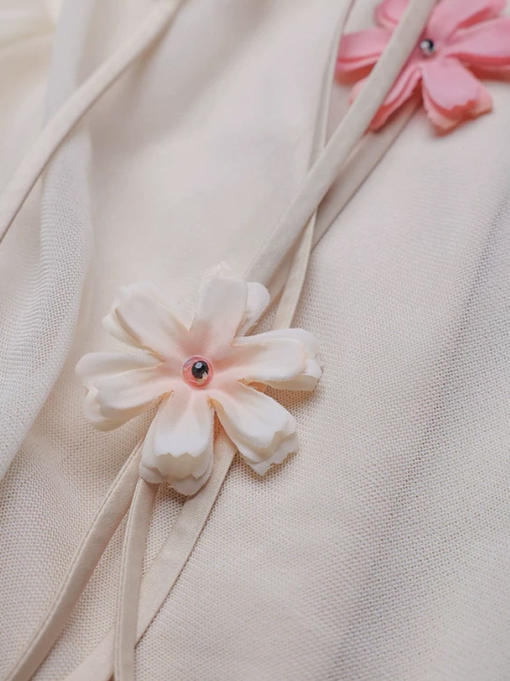 Ethereal Floral Applique Fairycore Maxi Dress