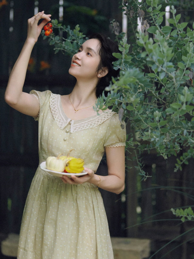 Sage Meadow Ramie Lace Dress