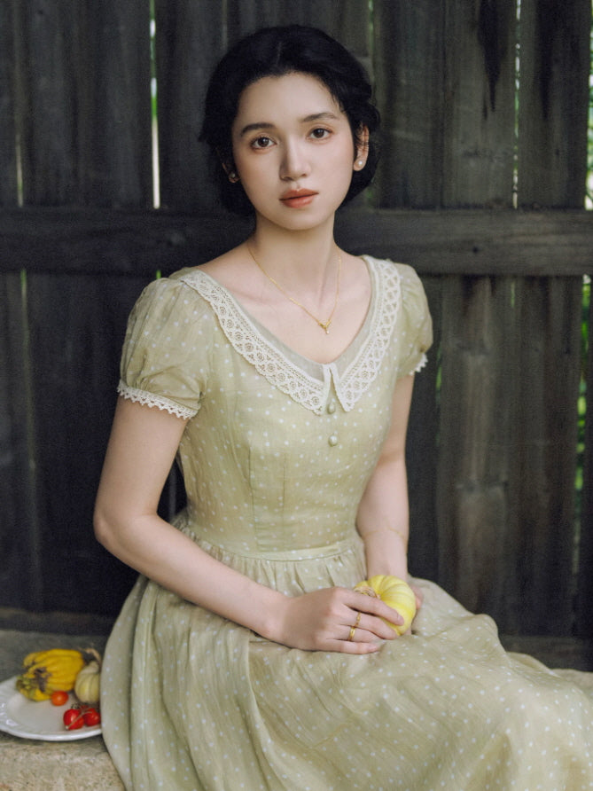 Sage Meadow Ramie Lace Dress