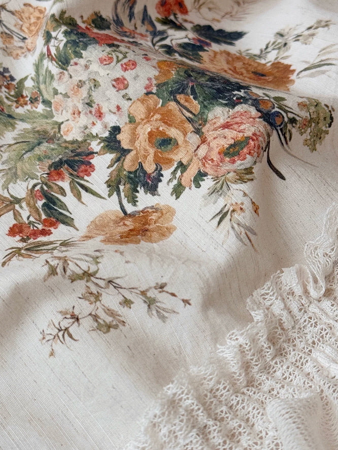 Vintage Garden Floral Lace Ruffle Bedding Set
