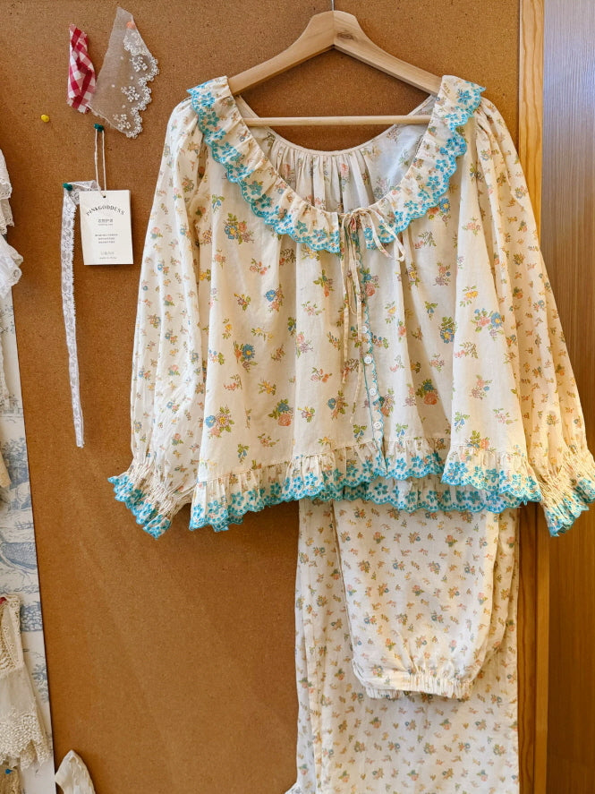 Bluebell Meadow Floral Cotton Pajama Set
