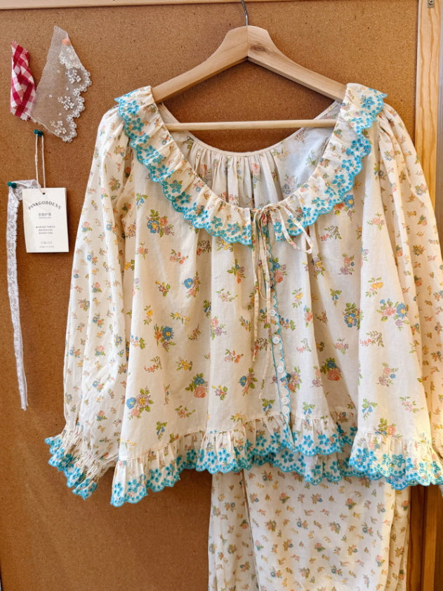 Bluebell Meadow Floral Cotton Pajama Set
