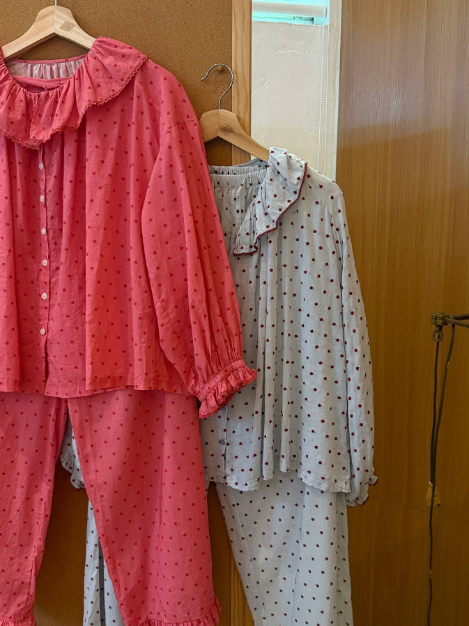 Vintage Dot Cotton Pajama Set