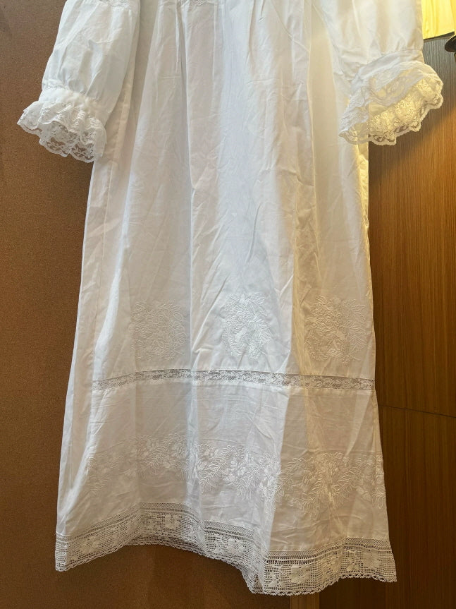 Ivory Lace Cotton Nightgown