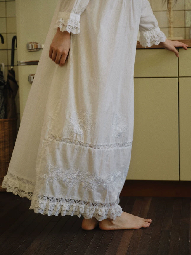 Ivory Lace Cotton Nightgown