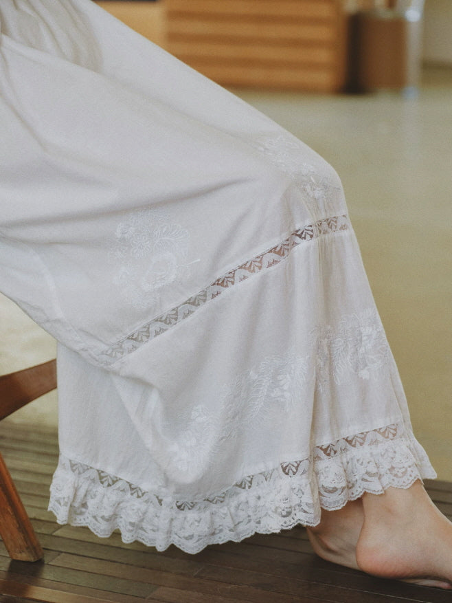 Ivory Lace Cotton Nightgown