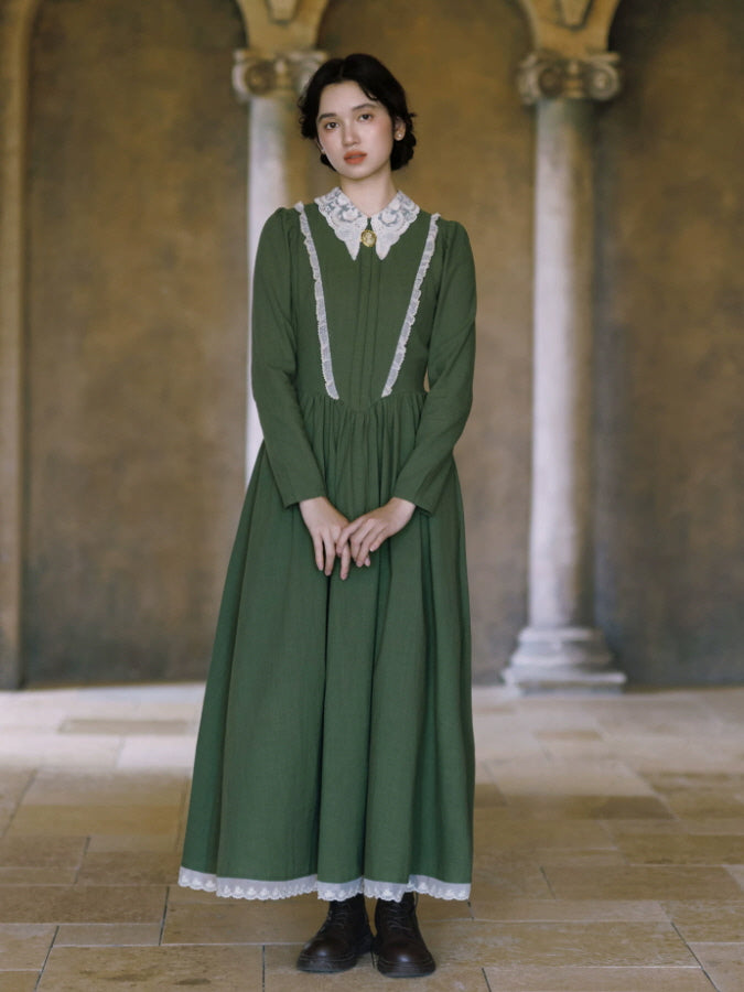 Emerald Storybook Lace Maxi Dress