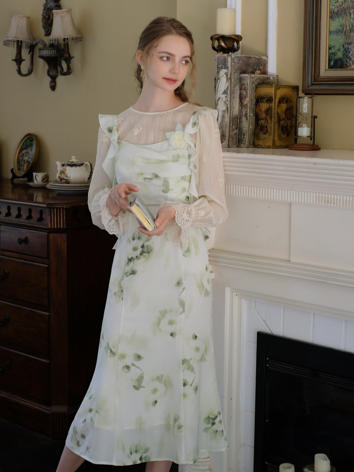 Fairy Whisper White Rose Dress