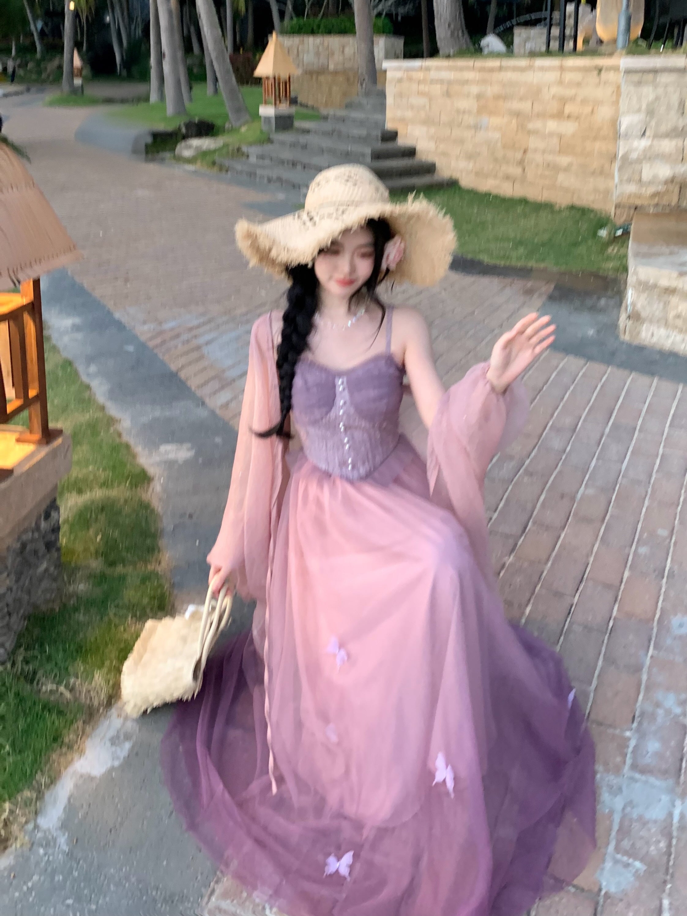 Ethereal Lavender Butterfly Dress