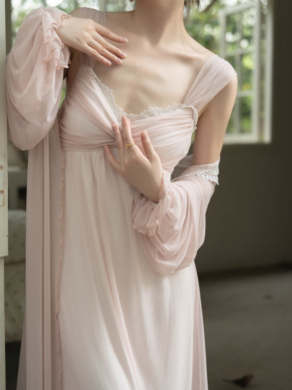 Ruffle-Trimmed Fairytale Nightgown Set