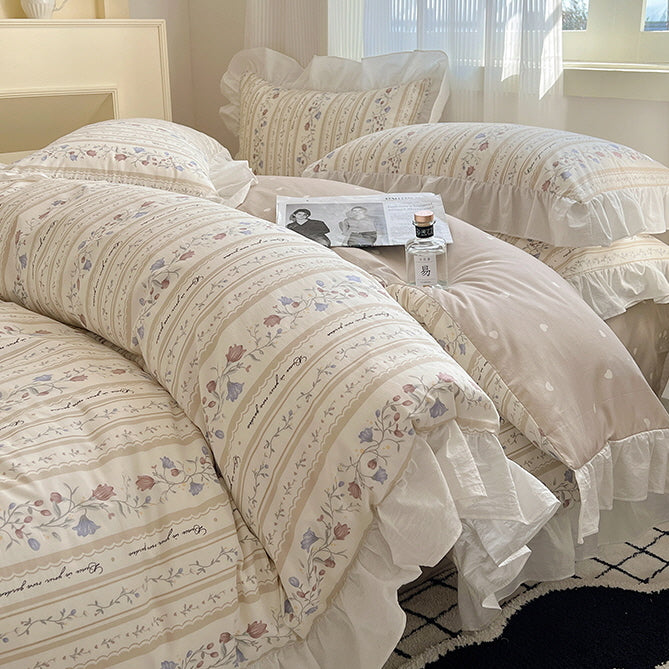open lace back dress Spring Cotton Princess Style Bedding Set