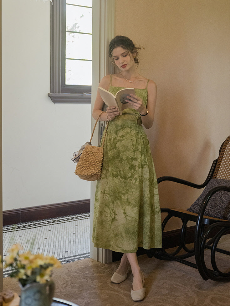 Olive Dream Linen Sundress